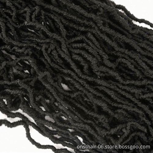 MYZYR Bohemian Faux Locs Curly Crochet Braiding Hair 21Strands Crochet Hair Extensions 36Inch Synthetic Hair Ombre Braids